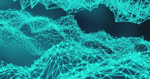 Abstract polygonal background, seamless video loop. Technology, science, communications concept.