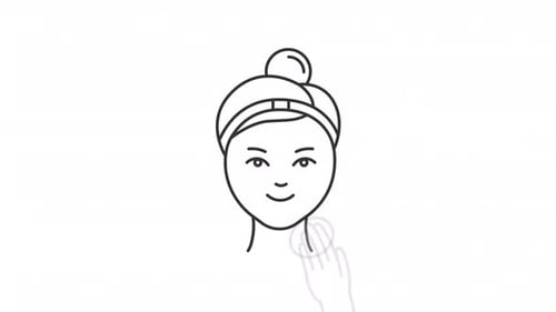 Animated Skincare Routine: Woman Applying and Removing Mask