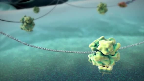 Microplastic pollution in ocean water with plastic particles ...