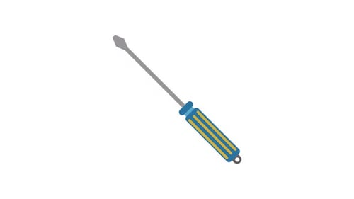 Flat Design Screwdriver Building Up Animation