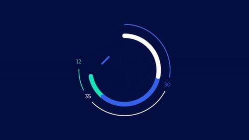Business Infographic Element Animated Circle Chart with Percentage Figures