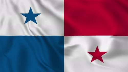 Realistic Waving Panama Flag Loop Background Animation