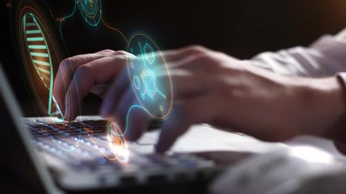 Futuristic Holographic DNA and Scientific Data Visualization