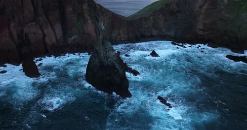 Dramatic View Of Volcanic Rock Formations At Ponta de Sao Lourenco On Madeira Island In Portugal. Ae