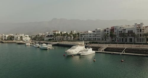 Alternate Aerial Perspective of Sifah Marina and Coastal Buildings, Oman