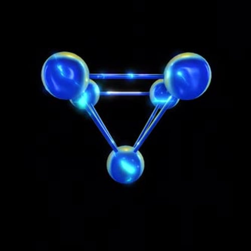 Iridescent Spinning 3D Mollecular Structure