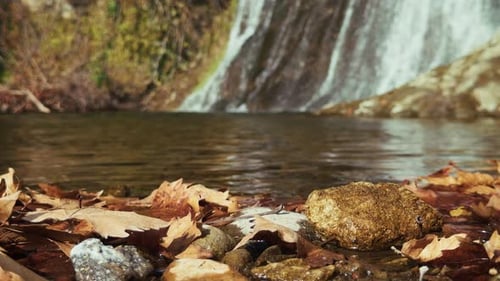 Himmlischer Wasserfall im Bachblick in grüner Natur 48