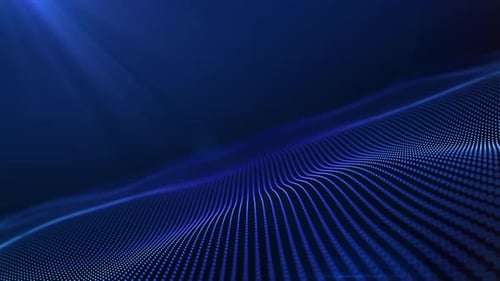 Abstract Glowing Particle Wave Digital Background Loop