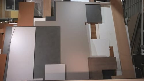 Modern Interior Space Designed To Display Different Material Options And Functional Tools