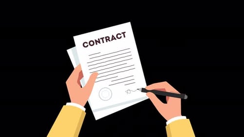 Signing Contract Animation 4K On Alpha