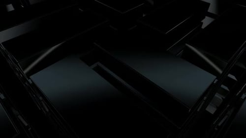 Abstract 3D Glossy Black Blocks Seamless Loop Background