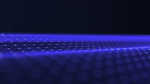 Abstract Blue Digital Wave Network Background Loop