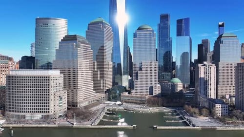 New York Skyline At Manhattan In New York United States.