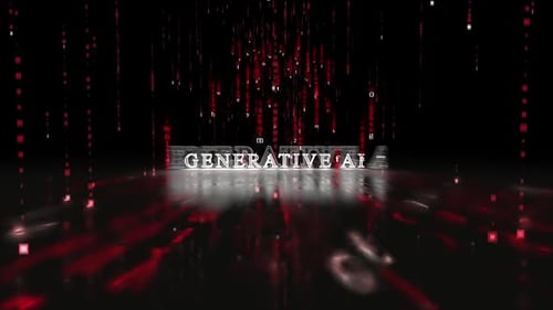Futuristic Generative AI Text Reveal with Digital Code Rain
