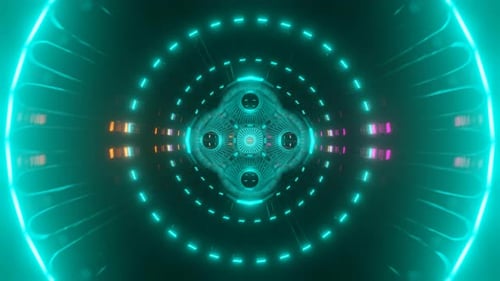 Motif psychédélique futuriste en boucle continue dans des multicolores éclatants conçu pour une VJ immersive