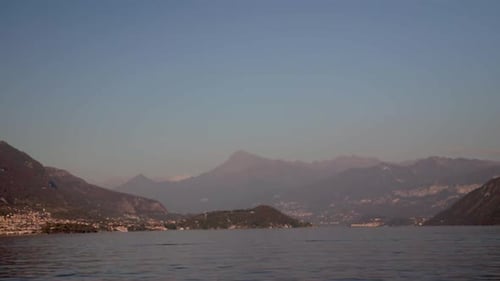 Lake Como and the Alps in Como, Italy