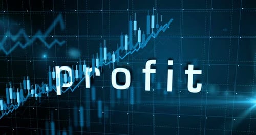 Animated Digital Financial Data Profit Chart