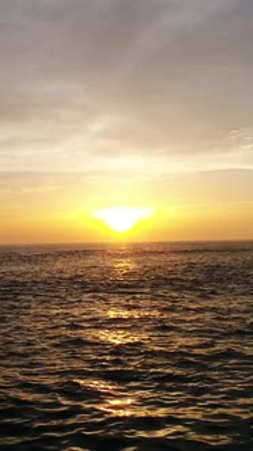 Vertical Video of Ocean at Sunset