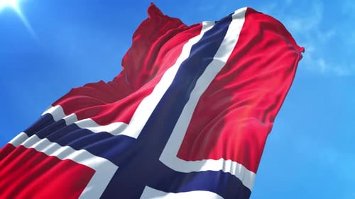 Norway Flag Low Angle View