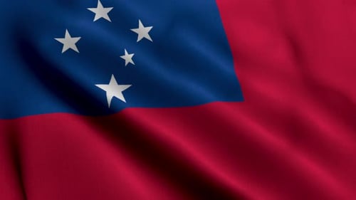 Waving Flag of Samoa Realistic Fabric Loop