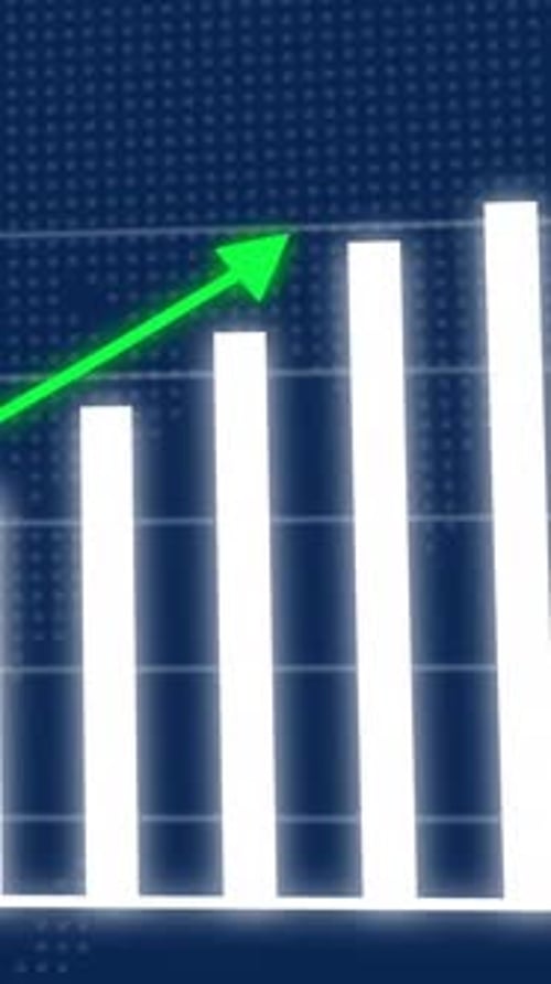 Animated Vertical Bar Graph with Upward Growth Trend