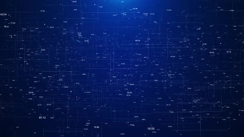 Futuristic Digital Grid Network with Flowing Data Points Background