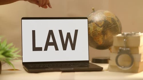 LAW DISPLAYED IN LEGAL LAPTOP SCREEN