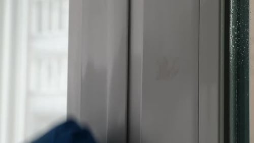 167. The window is washed with a cloth and detergent. House cleaning. Homework.