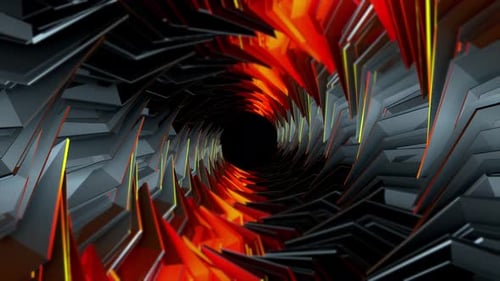 Modern geometric shapes spiral tunnel with black center