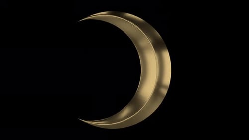 3D-Alpha-Loop mit goldenem Mond