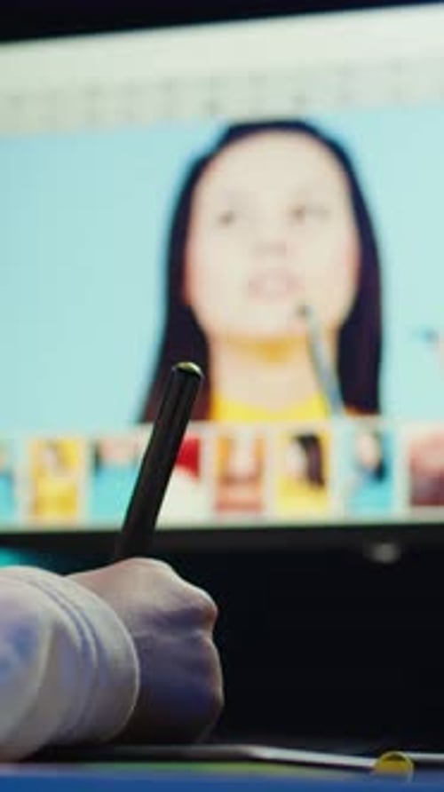 Editing photos with a stylus on a tablet