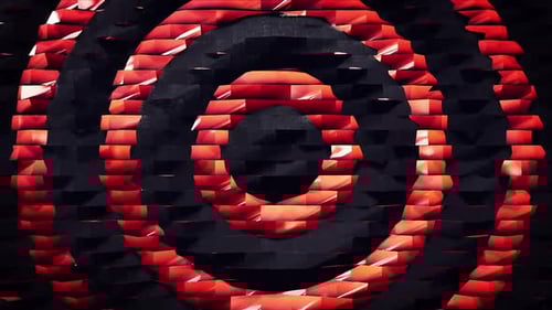 Abstract Geometric Red and Black Concentric Circles Loop