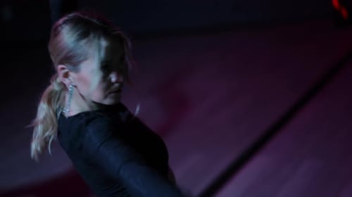 Live Camera Dancing Woman Closeup of Active Arm Waving and Gestures While Performing the Waacking
