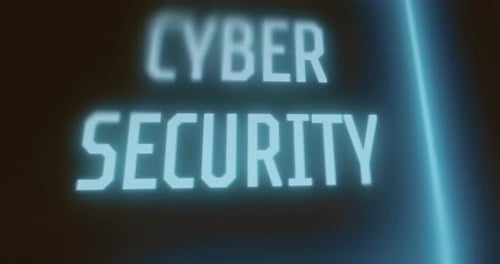 Glowing Cyber Security Digital Text Reveal with Futuristic Aesthetic