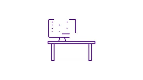 Line Art Drawing Animation of an Educational Workspace Setup