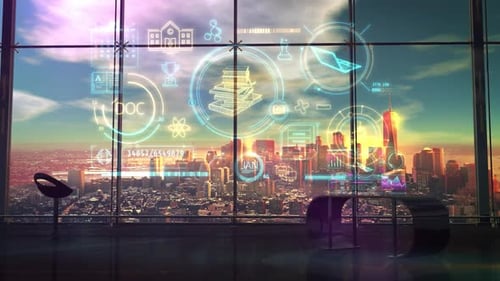 Infographies holographiques sur le thème de l'éducation