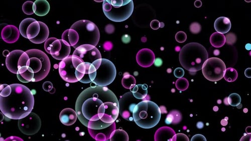 Rainbow Soap Bubbles Floating Colorful Abstract Background Loop