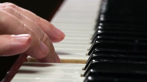 Close Up of Fingers Playing Piano