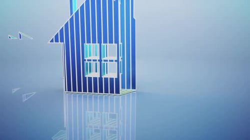 Conceptual 3D animation of a real estate background