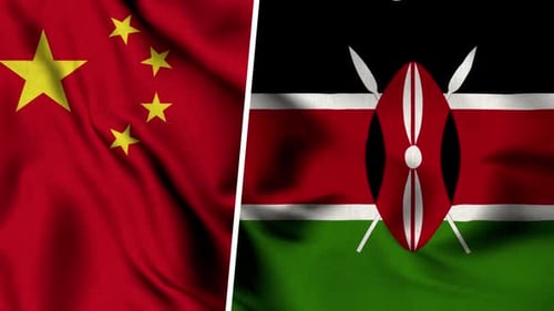 China Flag And Flag Of Kenya
