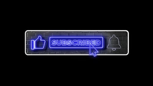 Botón de suscripción de YouTube Neon Dark Blue