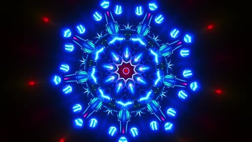 Abstract Symmetrical Neon Lights Kaleidoscope Loop Animation