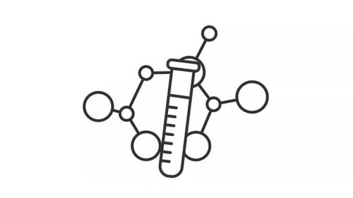 Flat Design Animated Science Lab Test Tube Icon