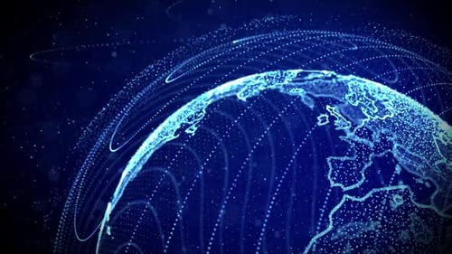 Futuristische Hud Globe Earth Sphere mit Netzwerkverbindung Globales Hologramm