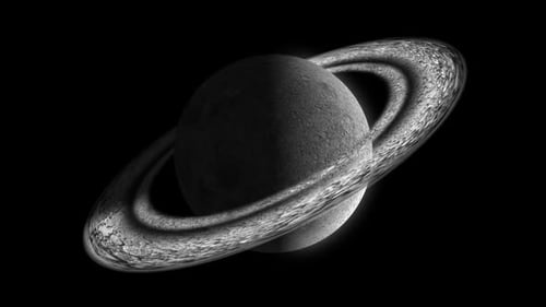Animierte Rotation des Planeten Saturn mit transparentem Hintergrund