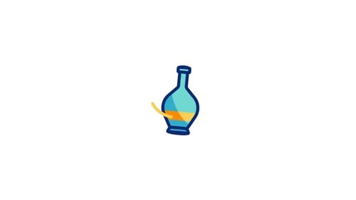 Stylized Bottle Graphic Rotating Animation