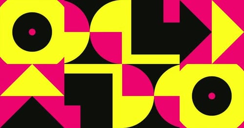 Animated Geometric Pattern or Background Loop Resolution Geometric Motion Design in Bright Pink
