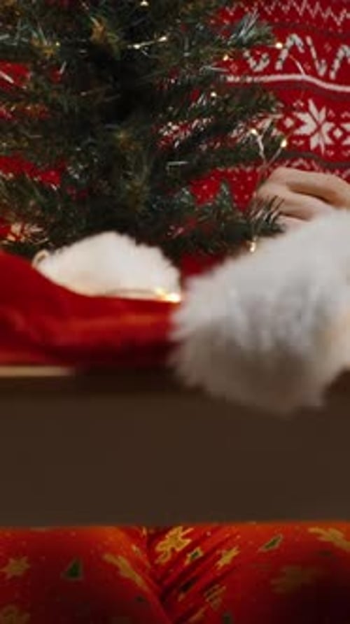 Woman Decorates Christmas Tree With Lights Indoors