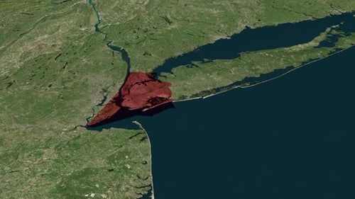 New York City On World Map - 4K