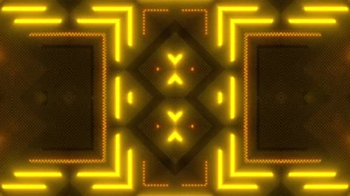 Abstract Glowing Neon Geometric Background Loop